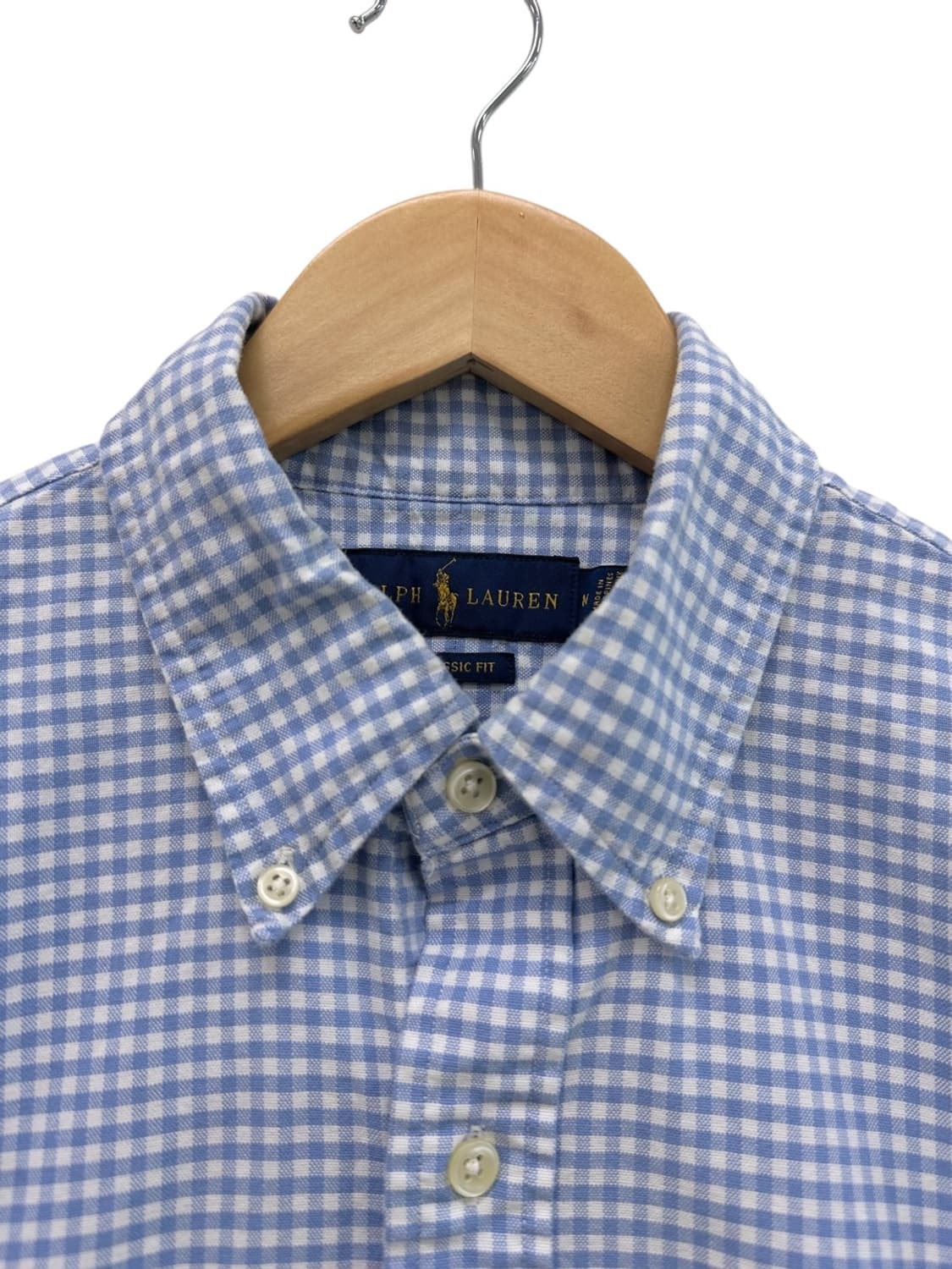 폴로 체크셔츠 화이트&스카이블루 (M,클래식핏) 상품이미지3