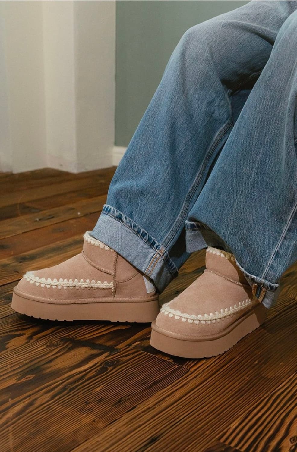 마크모크(MACMOC) 따땃 스티치 소가죽 스티치 퍼부츠 230 상품이미지2