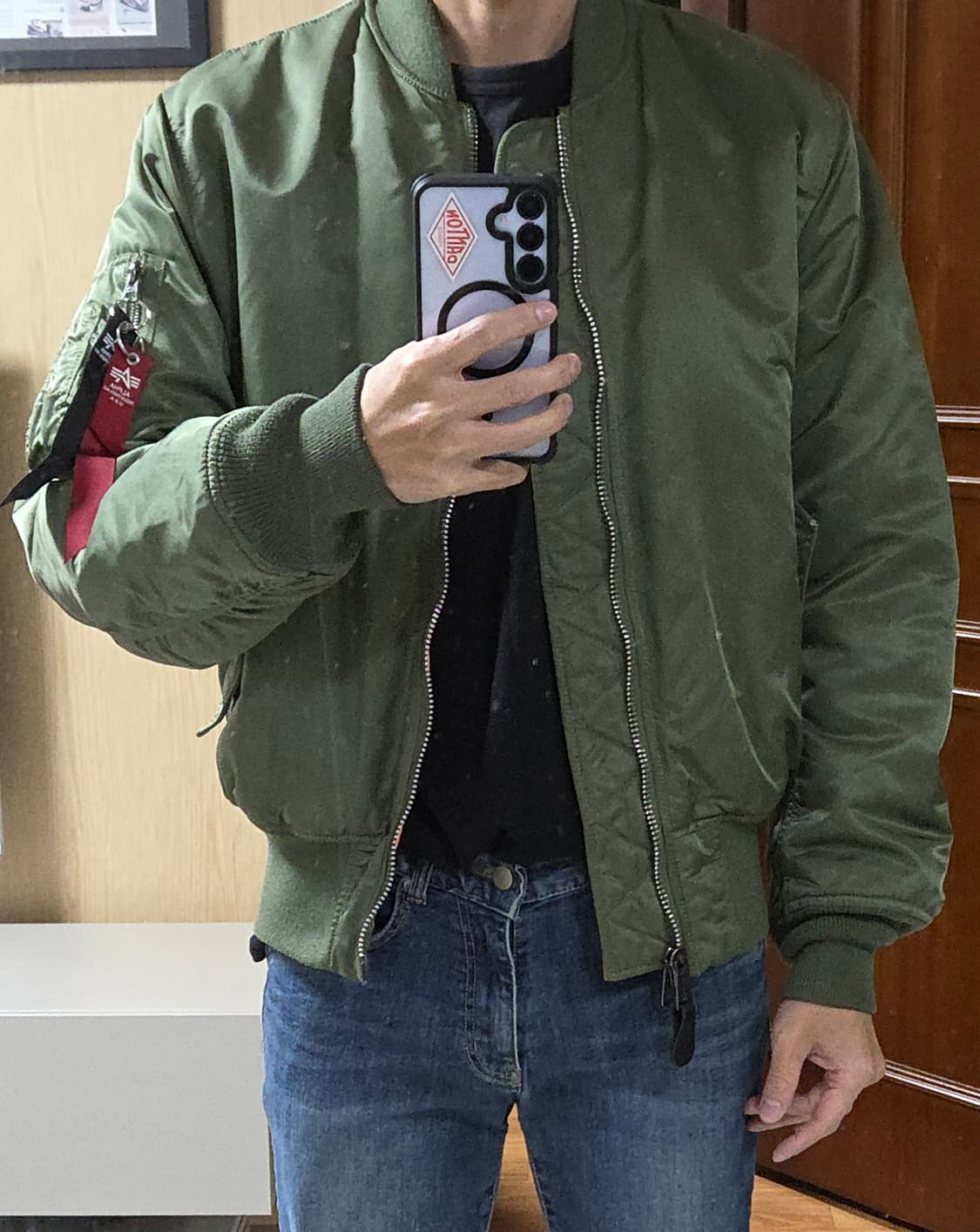 (착샷) 알파인더스트리 ma-1 세이지 마원 상품이미지6