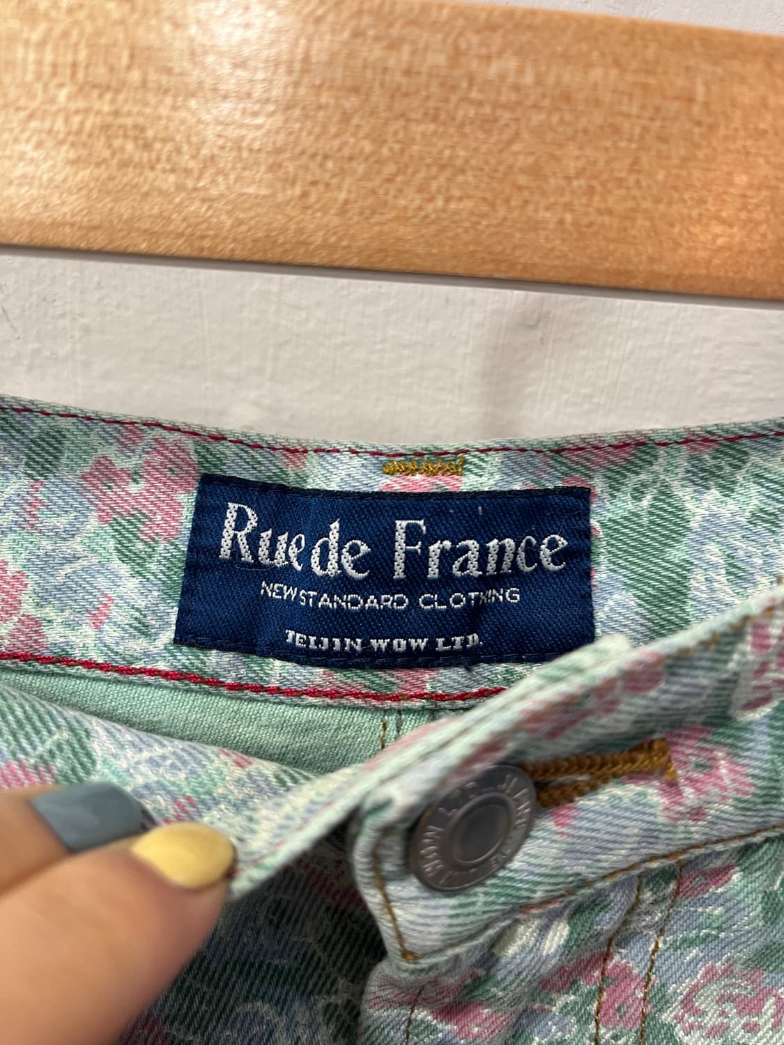 빈티지 플라워 프린팅 데님 미디스커트 상품이미지4