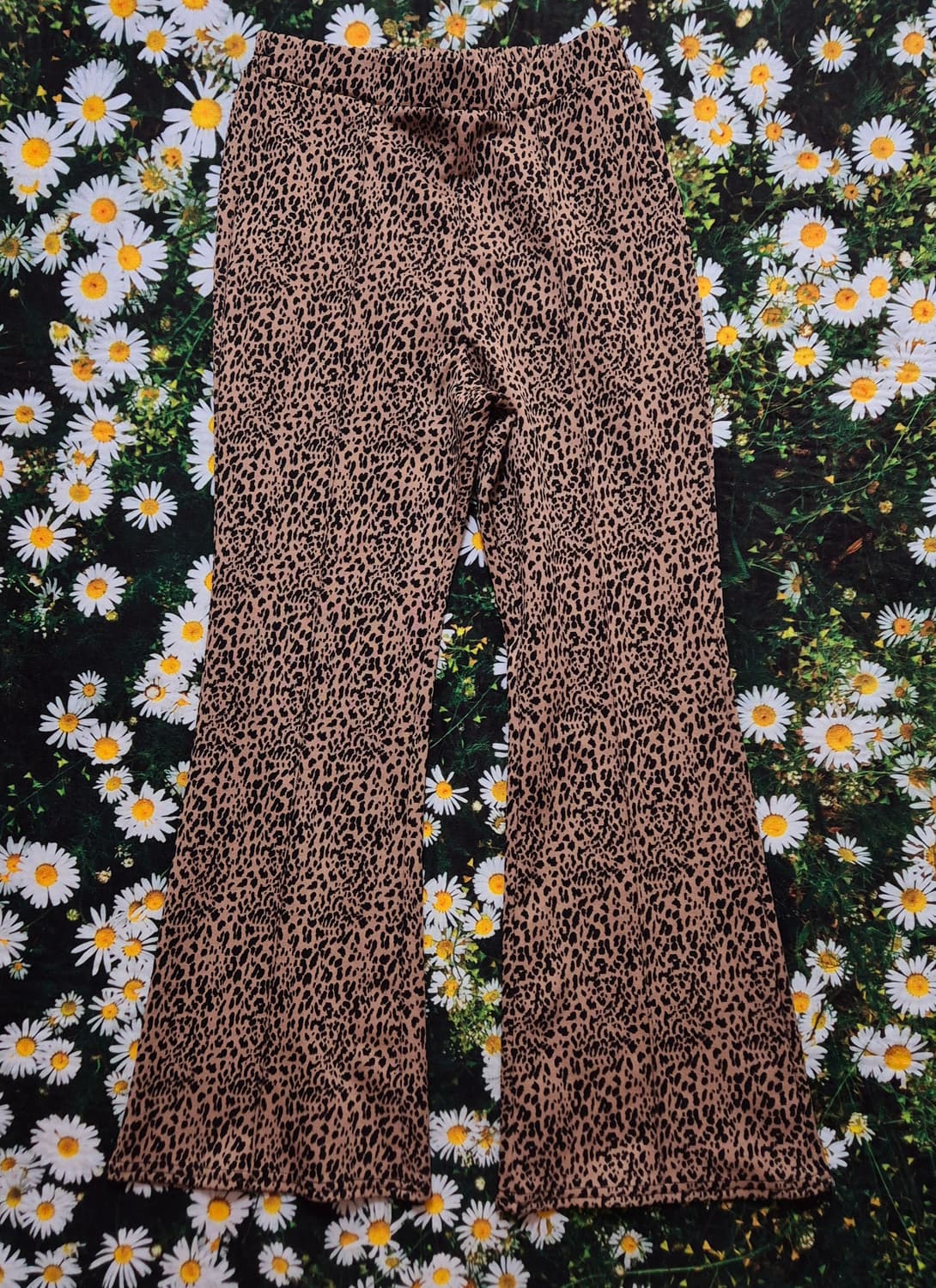 일본 레오파드 부츠컷 밴딩 바지 여성 L 상품이미지1