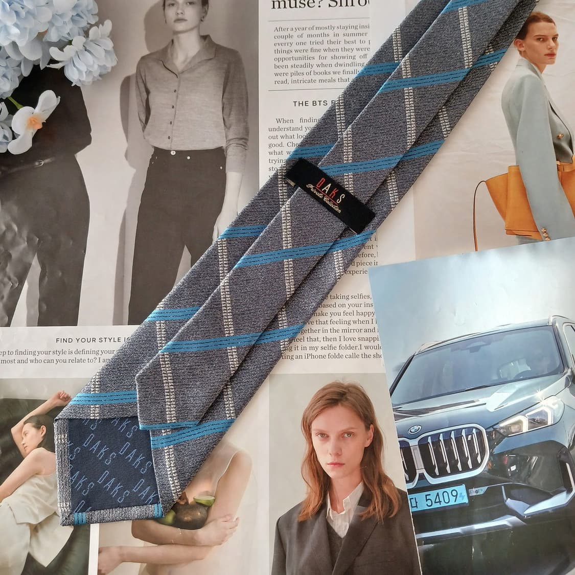 닥스 실크 그레이 스트라이프 넥타이 8.4cm A+등급 A19371
 상품이미지4