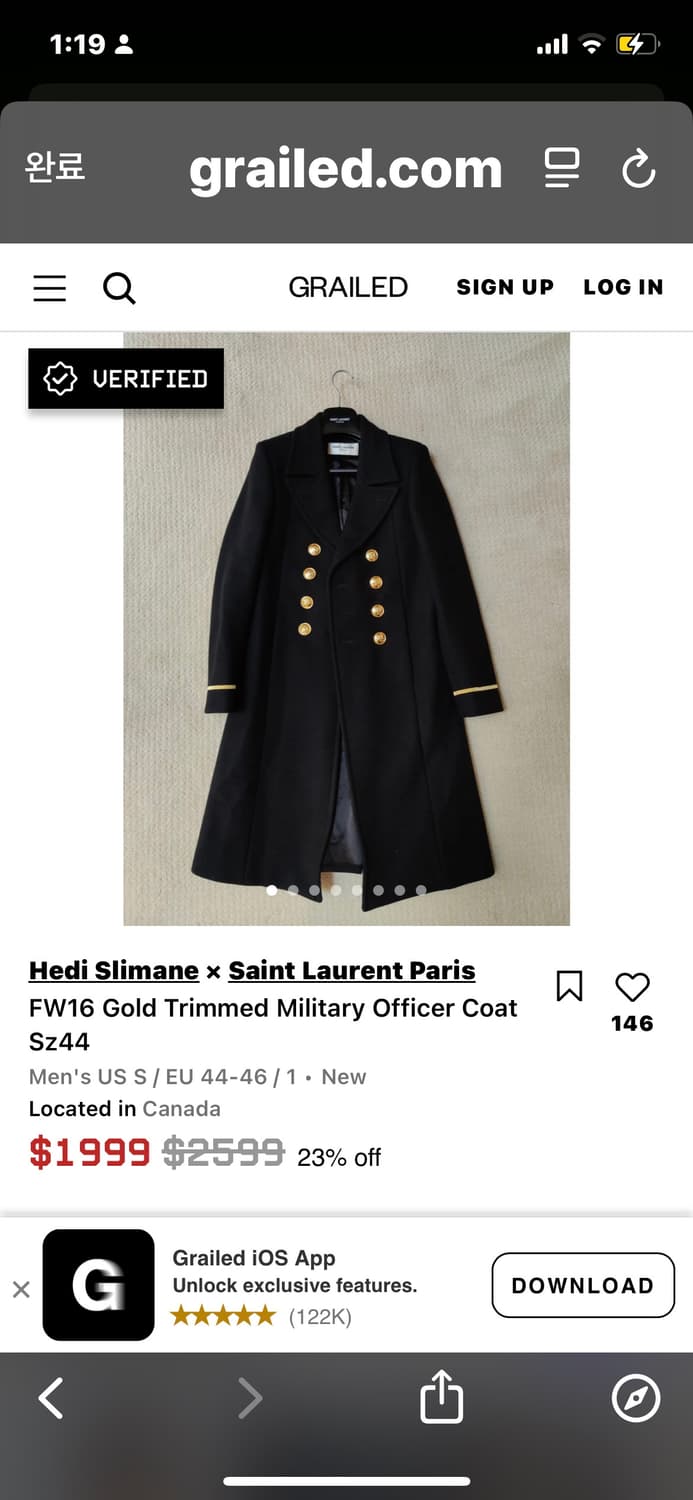 Hedi FW16 Saint Laurent 팔리디움 밀리터리 코트 상품이미지10