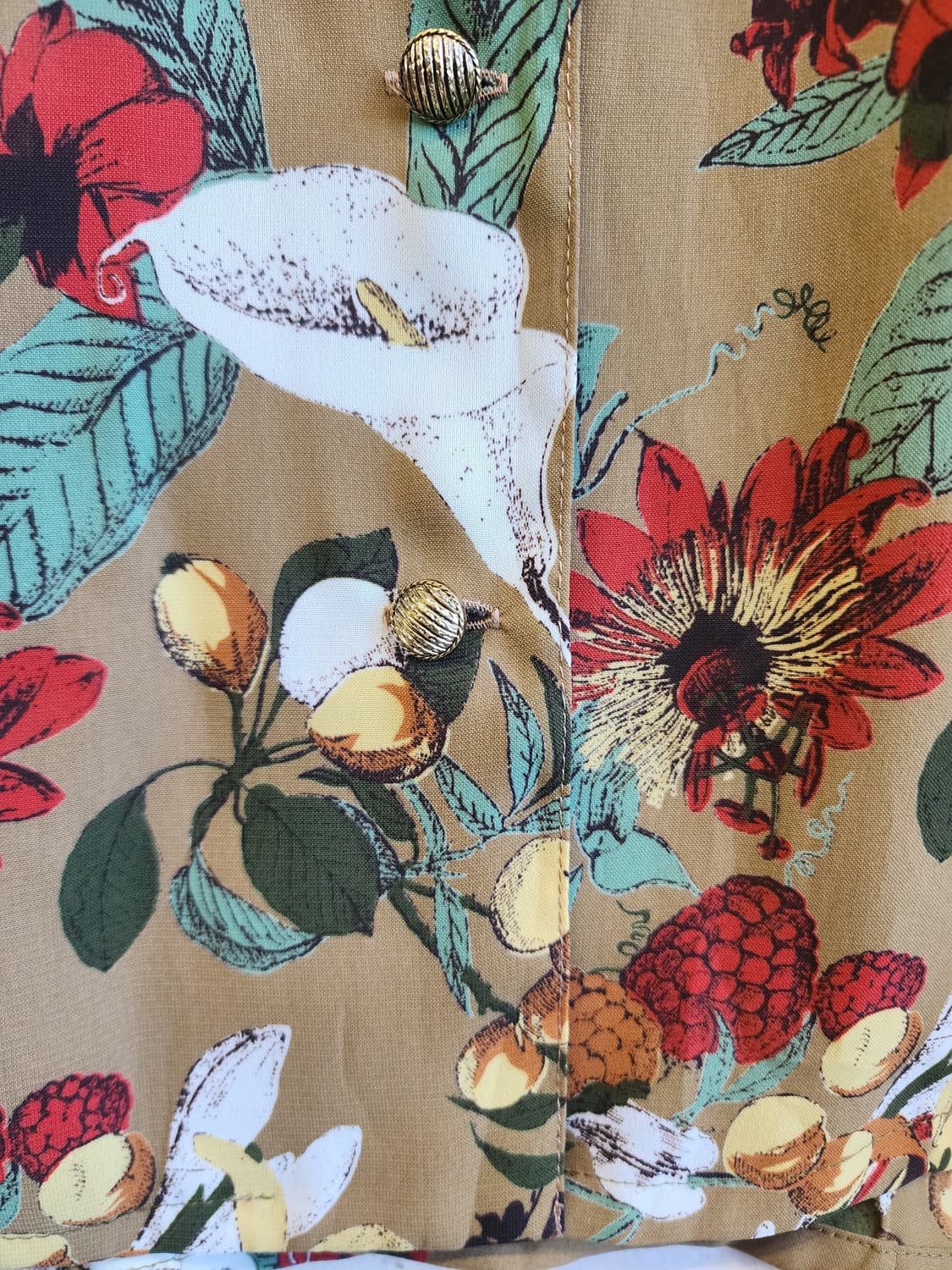 일본빈티지 브라운 패턴 블라우스 상품이미지4