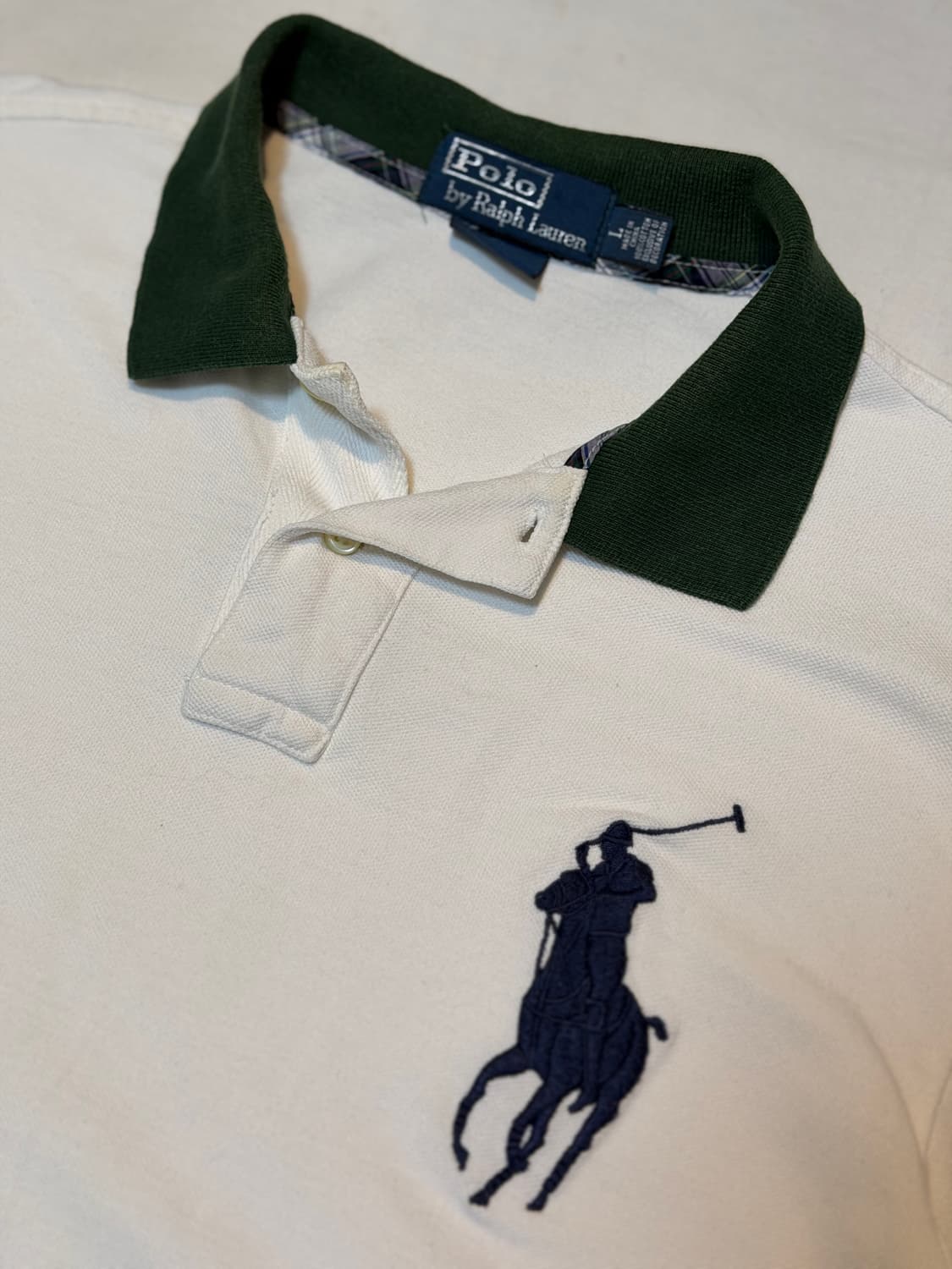 *초희귀* 폴로 랄프로렌 체크 빅포니 카라티 화이트 상품이미지2