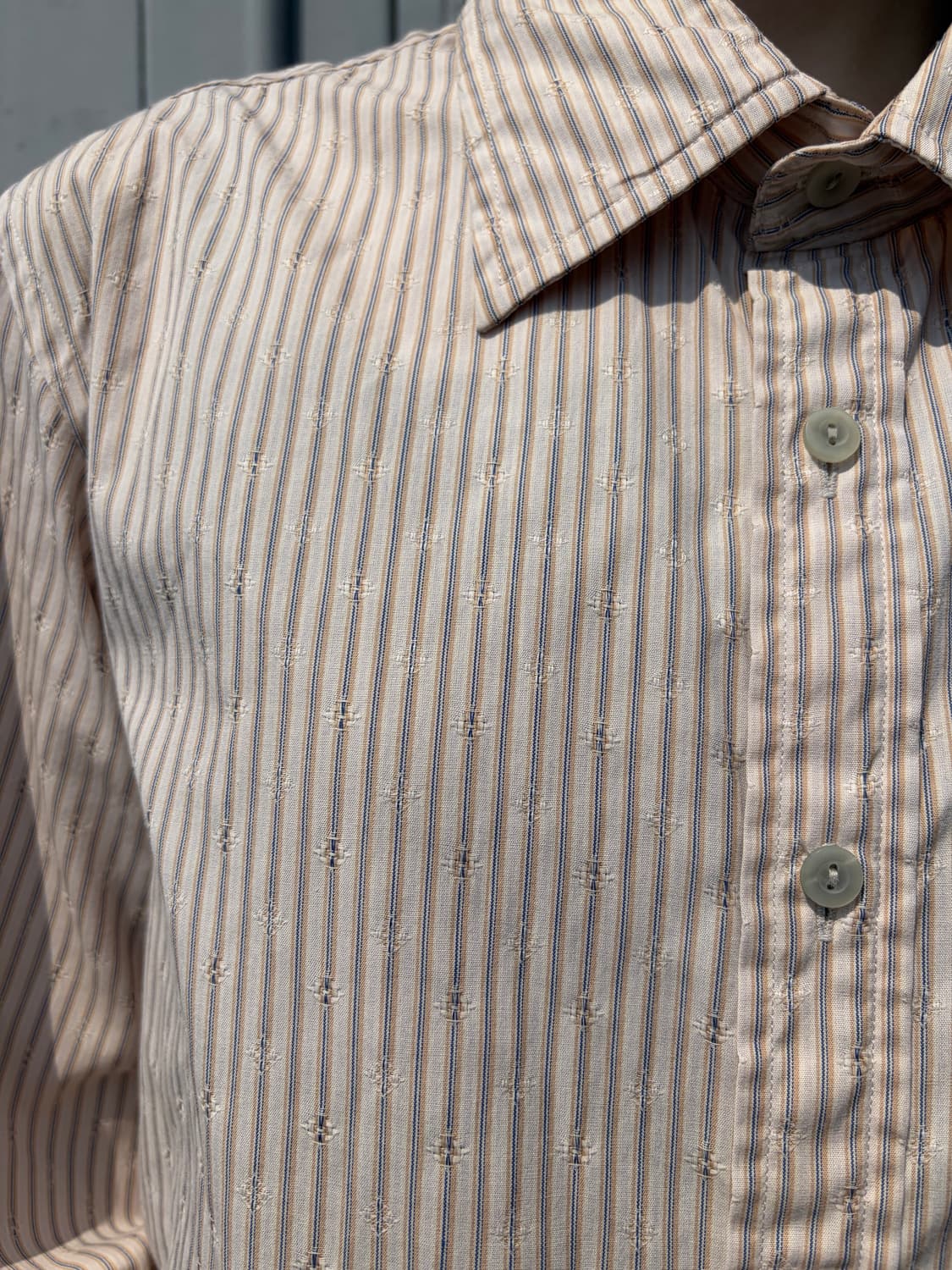 00s GUESS JEANS 베이지 스트라이프 셔츠  상품이미지3
