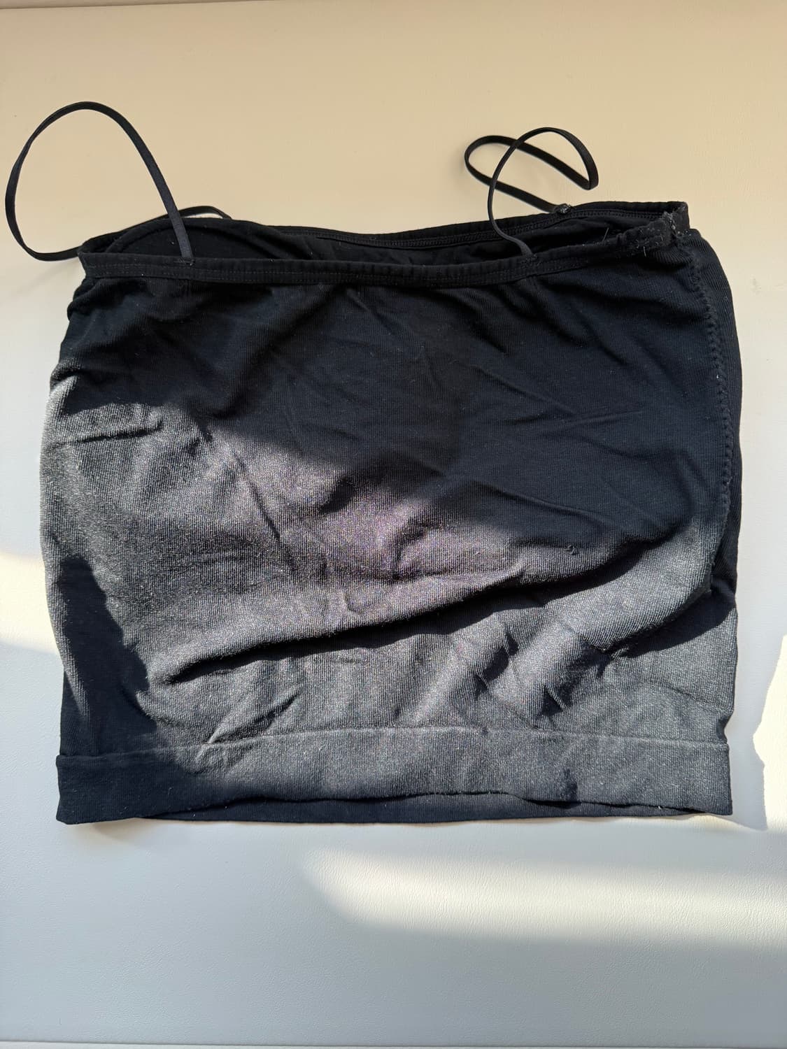 [택포] 블랙 튜브탑 브라 스트랩 끈나시 요가복 민소매 필라테스 운동복 상품이미지2