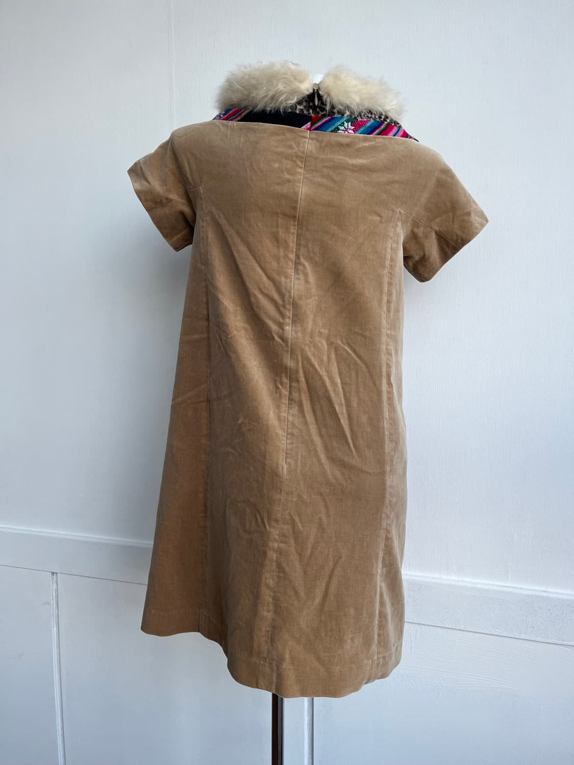 Sunaokuwahara 퍼 트리밍 벨벳 원피스 상품이미지4