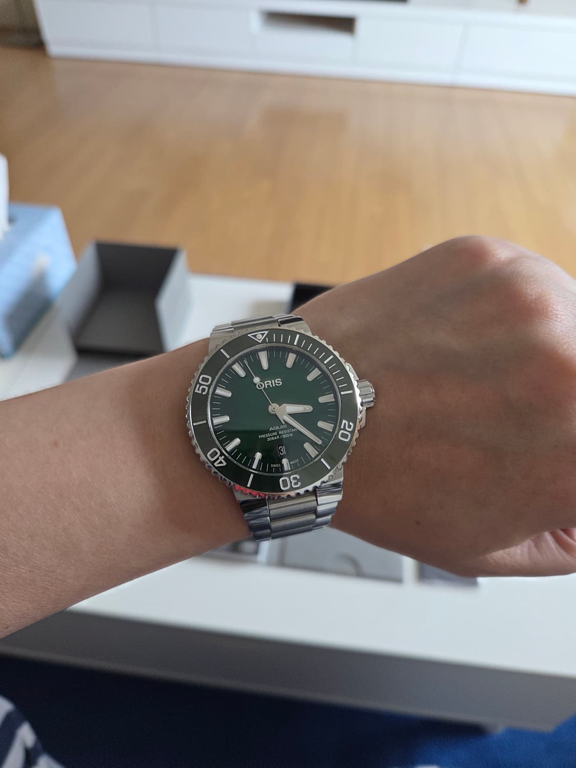 오리스 아퀴스(애커스) 43.5mm 그린 상품이미지3