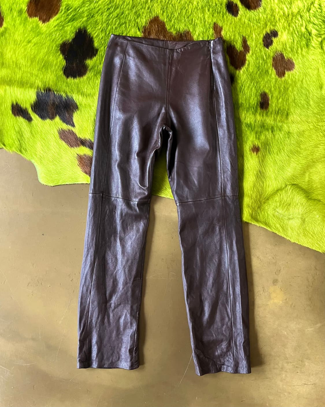 BCBG Maxazria Brown Lamb Leather Trouser 상품이미지3