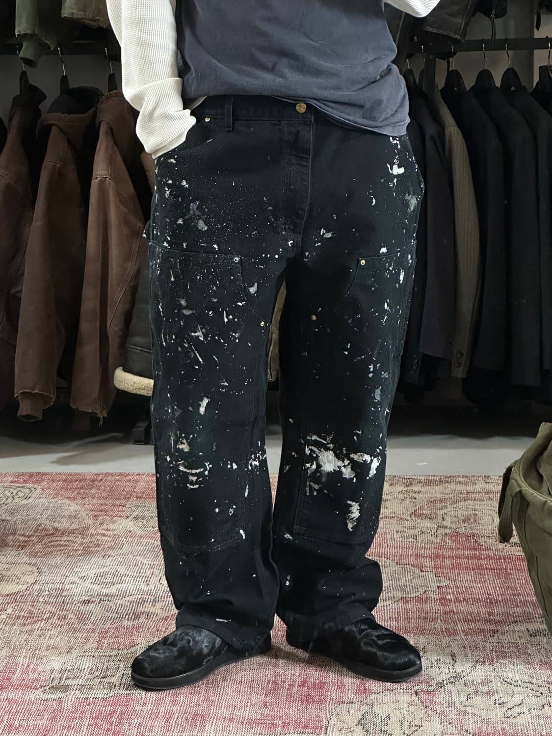 OG USA Made 칼하트 B01 더블니 블랙 칼하트 썩블니 카펜터 상품이미지10