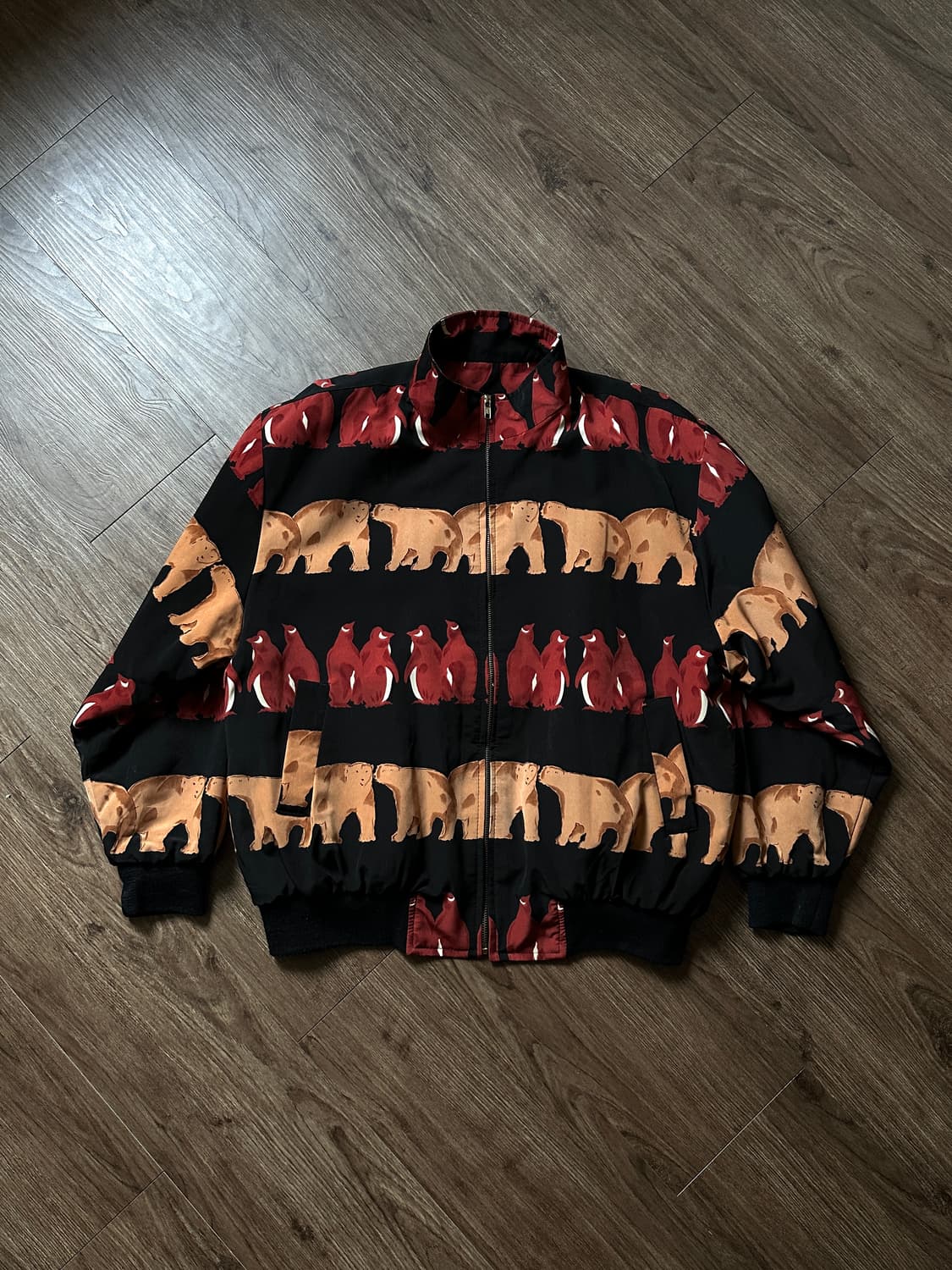 야생 곰 & 펭귄 올오버 블루종 상품이미지7