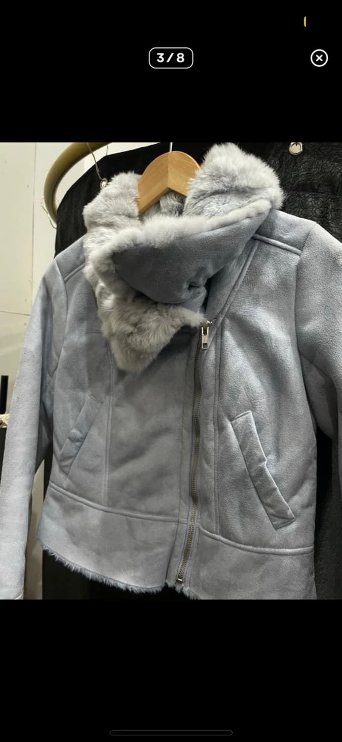 스카이블루 무스탕  상품이미지5