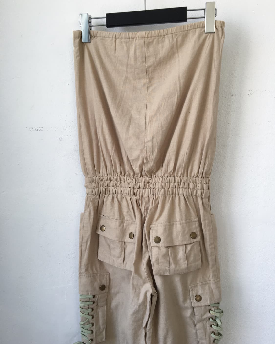 Lace up point tube top jumpsuit 상품이미지5