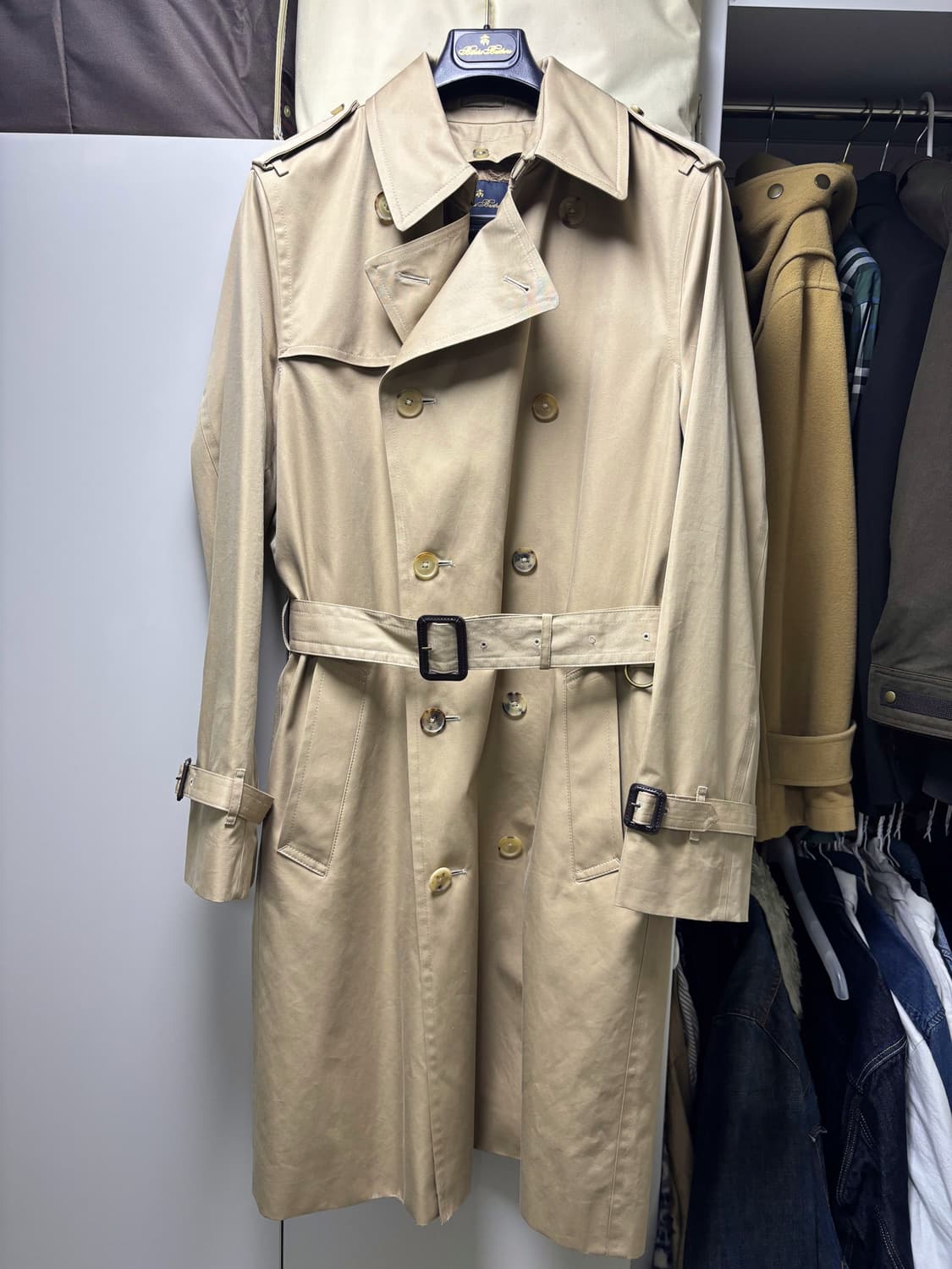 출시가: 59만 신상 브룩스브라더스 더블 트렌치 코트 (베이지) 상품이미지1