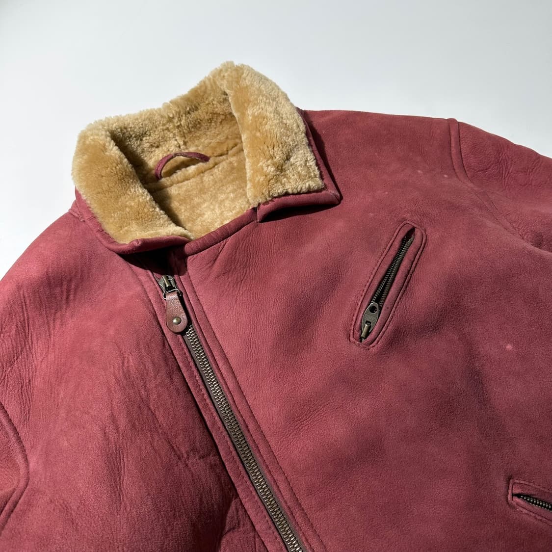 쉐비뇽 레더 시어링 무스탕 라이더 자켓 상품이미지3