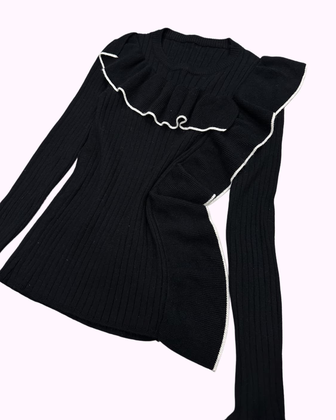 ribbed ruffle detail knit 상품이미지2