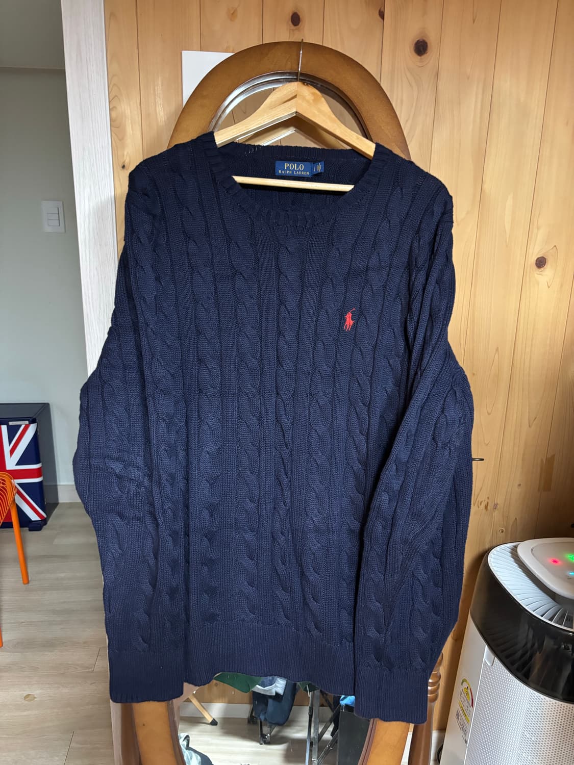 폴로 케이블 니트 네이비 상품이미지1