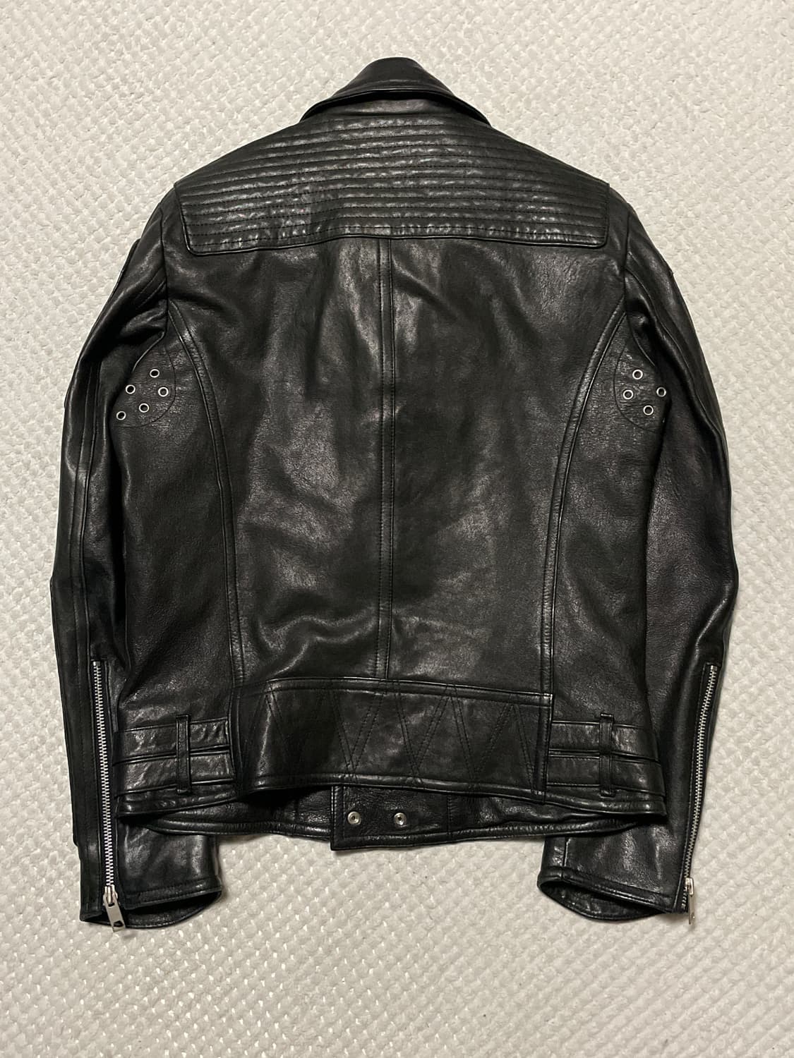 웨스턴 무드 램스킨 양가죽 바이커 레더 자켓 상품이미지2