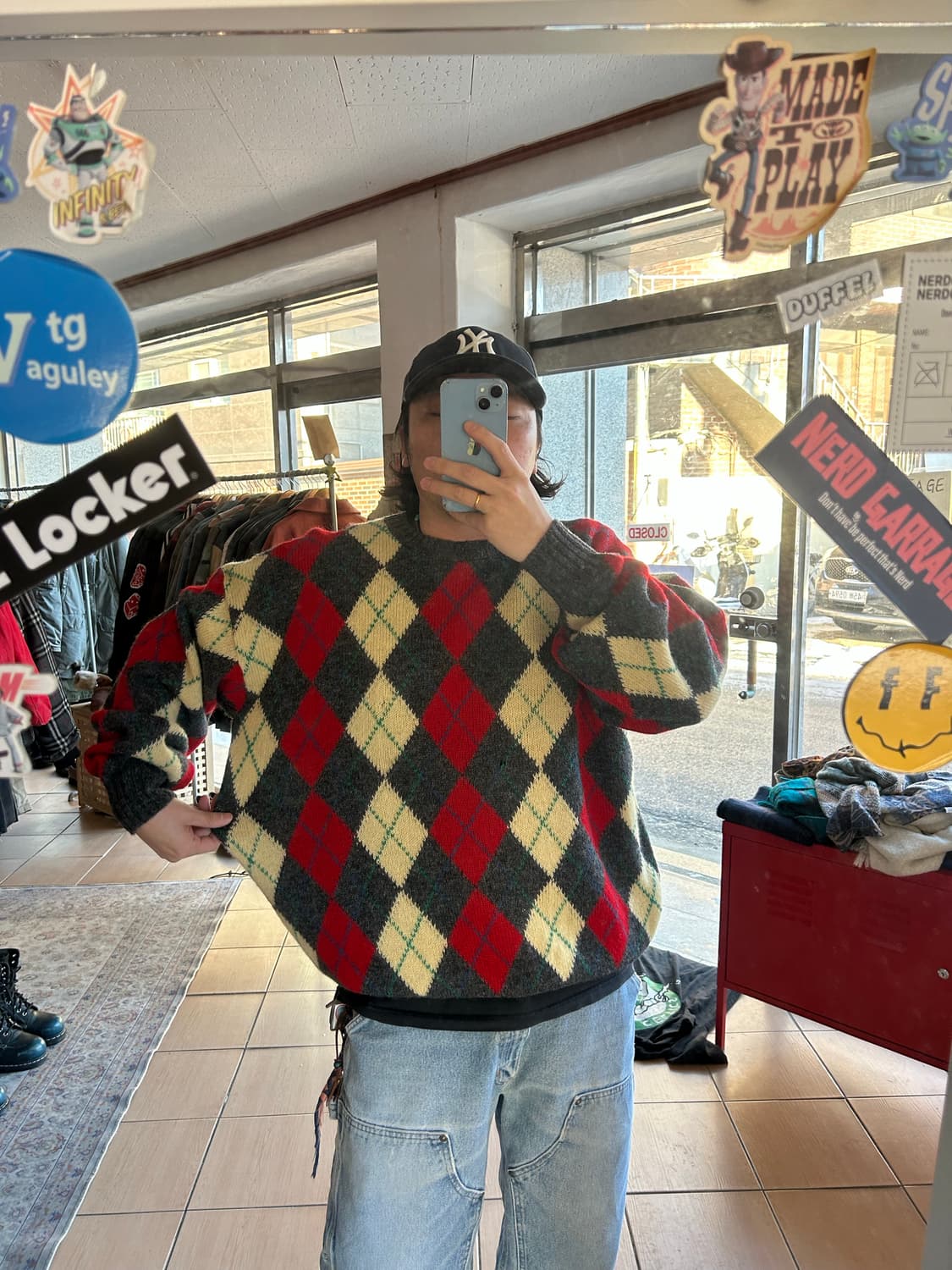 빈티지 아가일패턴 울니트 상품이미지7