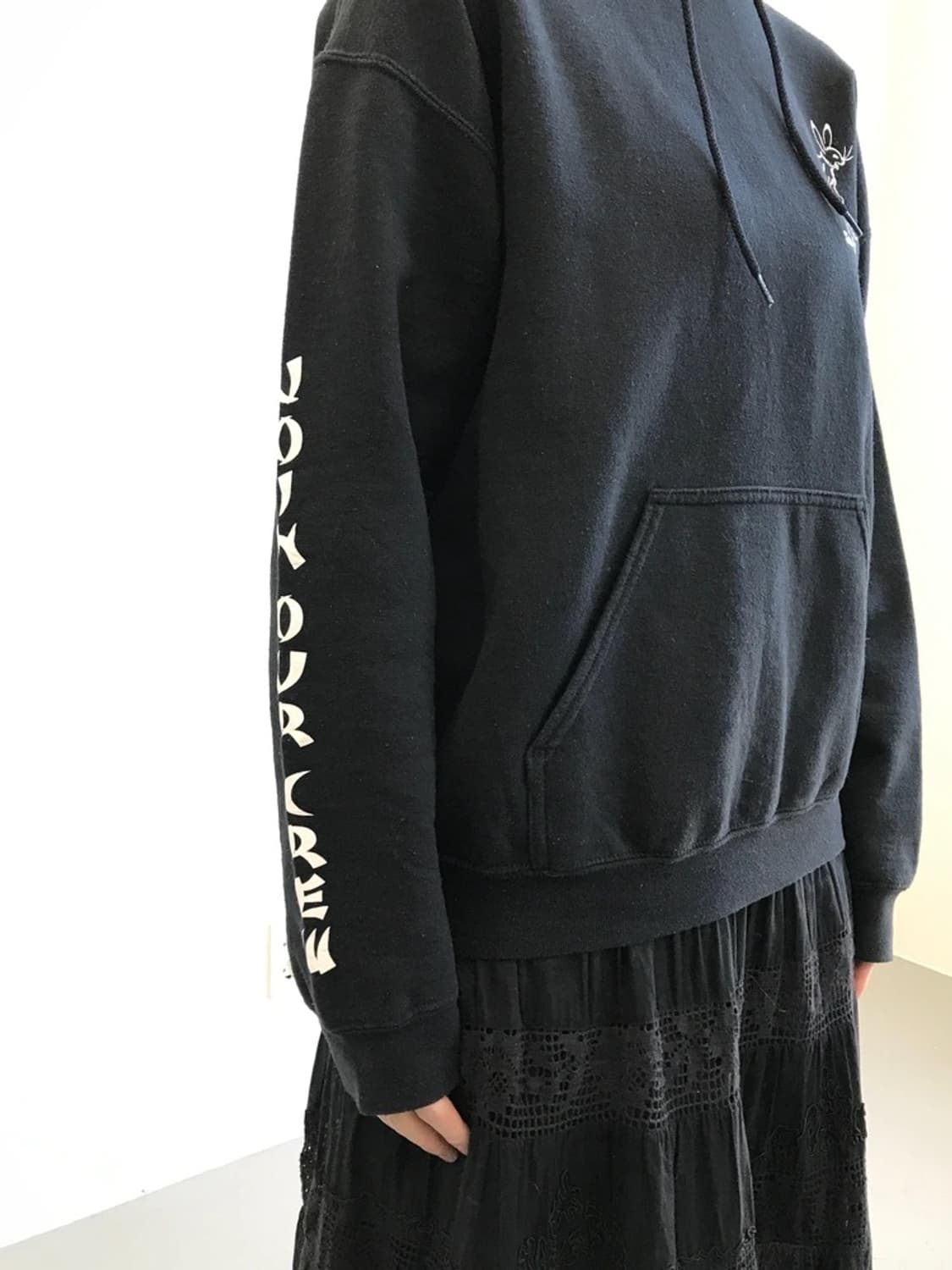 X-girl Graphic Back Print Hoodie Black 상품이미지4