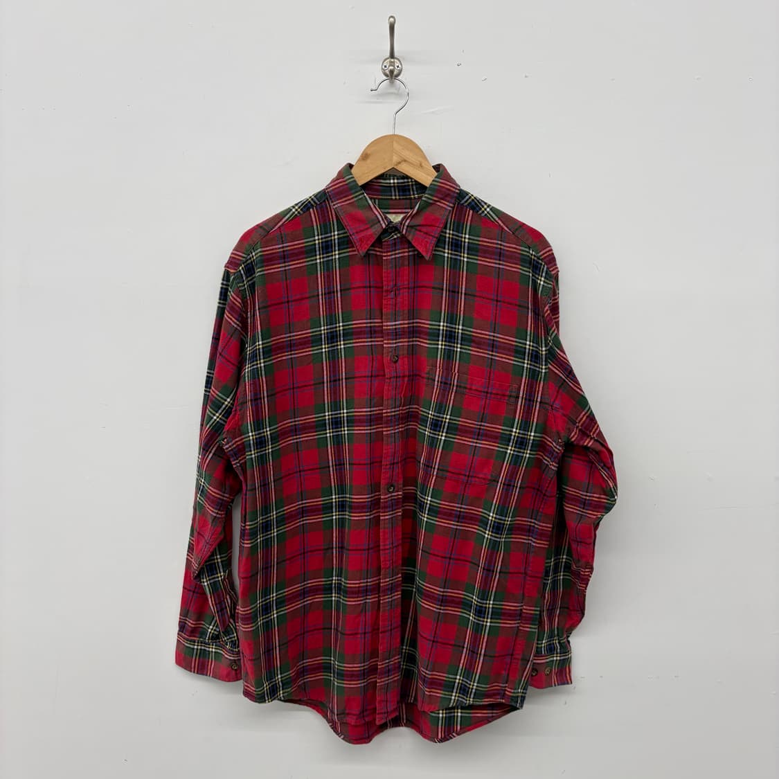 에디바우어 레드 체크 긴팔 셔츠 L 상품이미지1