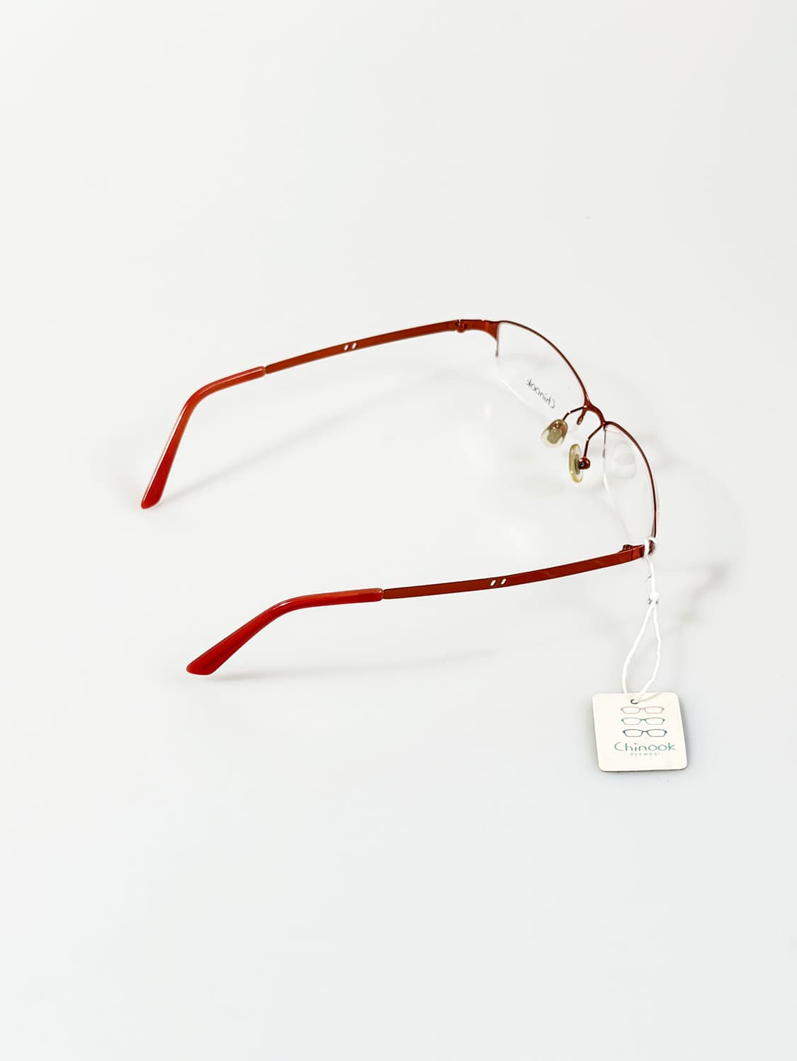 CHINOOK 오렌지 메탈 반무테 스퀘어 빈티지 안경 상품이미지4