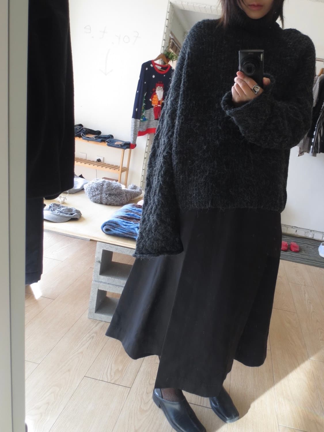 vintage black turtleneck knit 상품이미지2