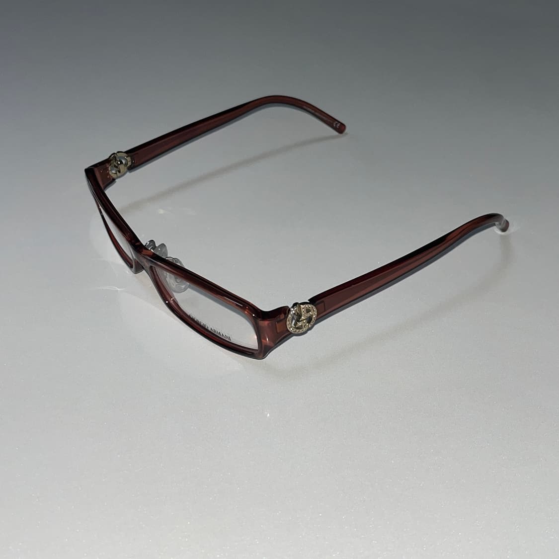 Giorgio Armani 큐빅 브라운 안경테 deadstock 상품이미지1