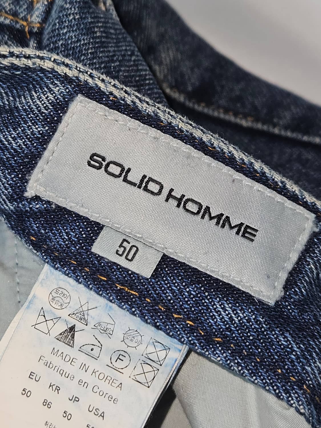 솔리드옴므 가죽패치 데님팬츠 청바지 50 (정품) 상품이미지4