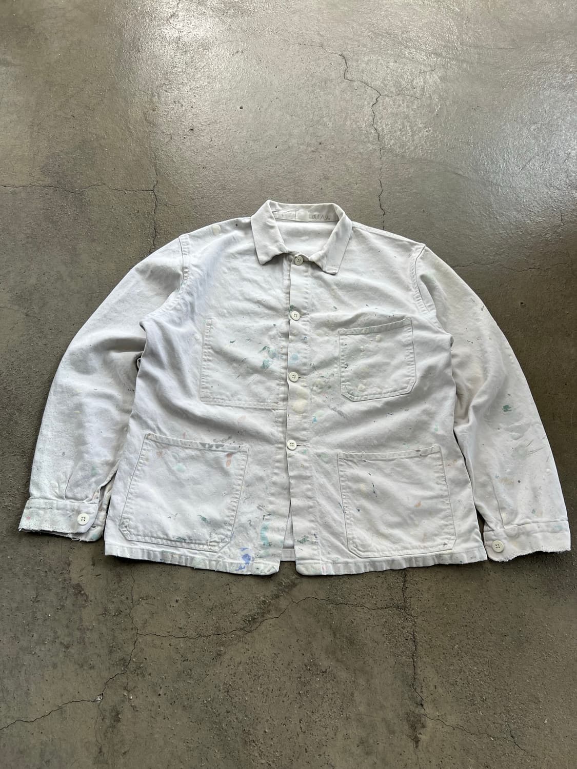 OLD VINTAGE WHITE PAINTED 화이트프렌치워크자켓 상품이미지1