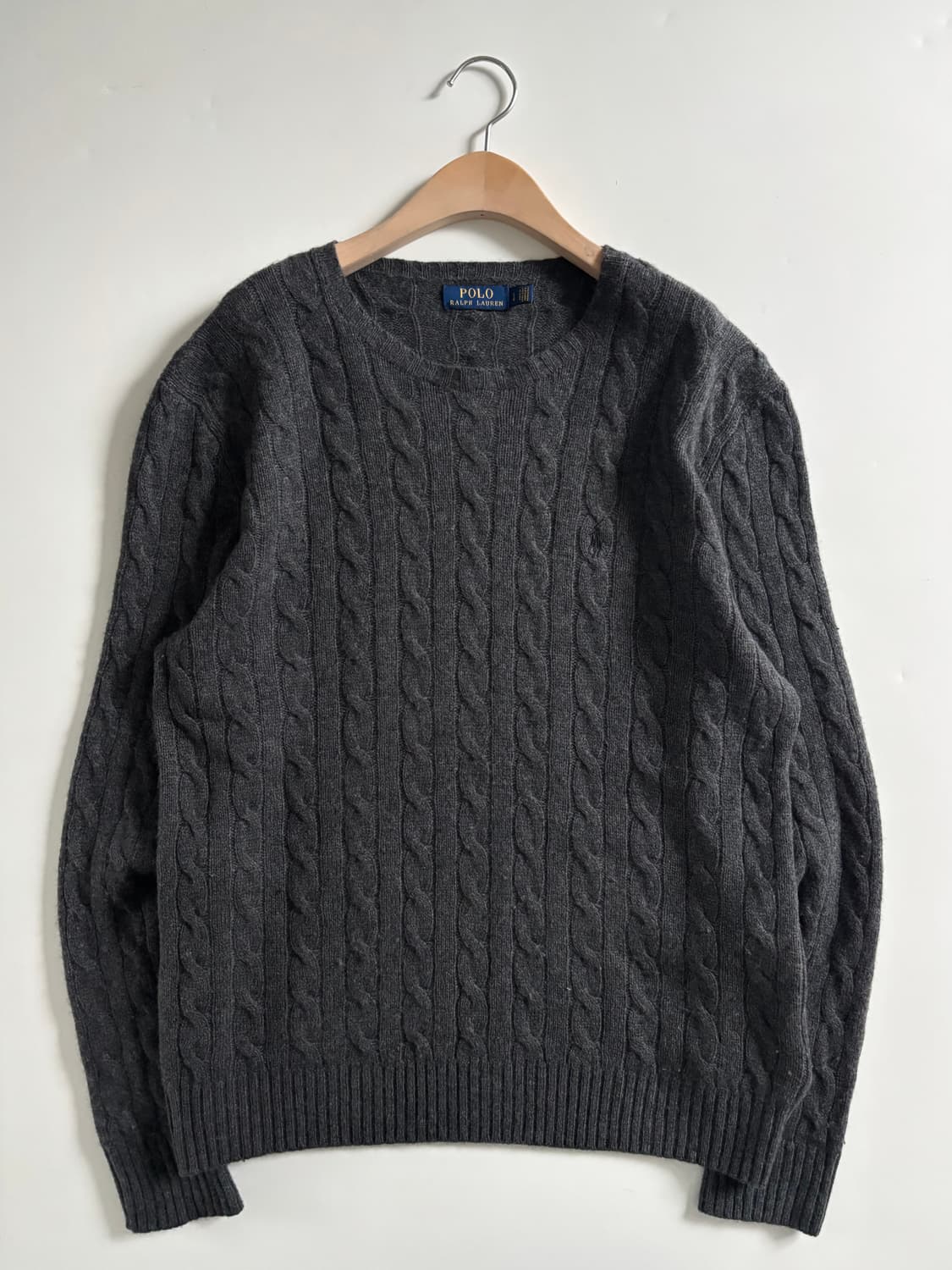 Polo 폴로 랄프로렌 신형 캐시미어 딥그레이 케이블 니트 상품이미지1
