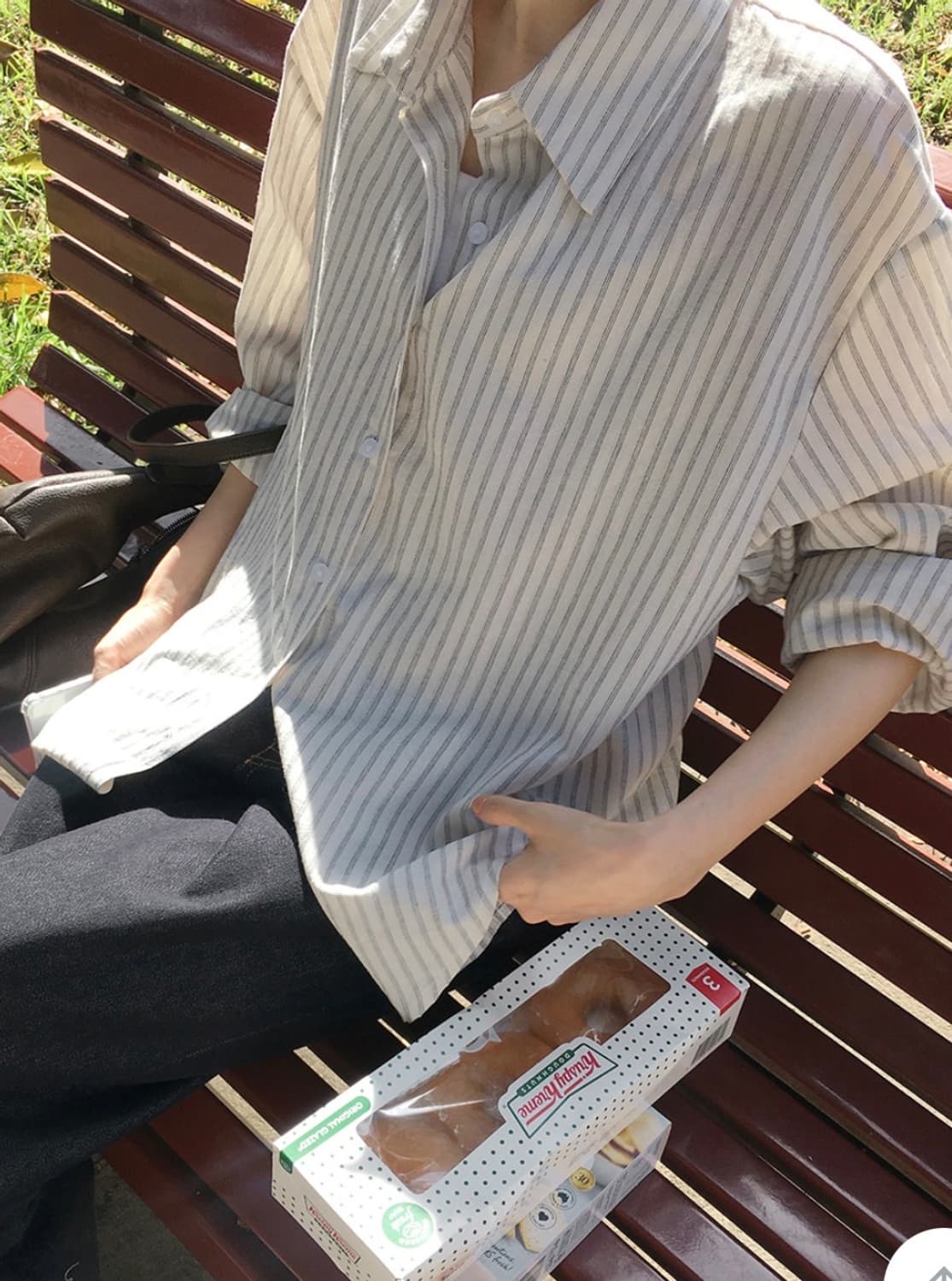 슬로우앤드 블루 스트라이프 셔츠  상품이미지3