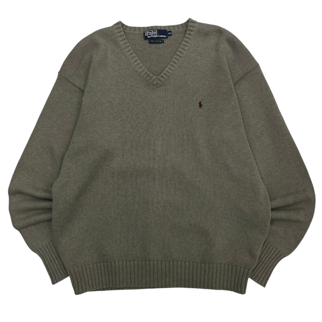 폴로 랄프로렌 버건디포니 카키 브이 니트 100 상품이미지2