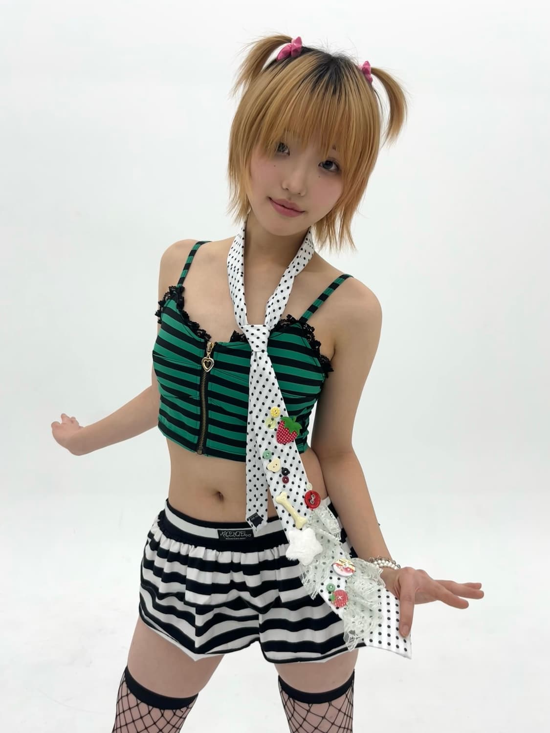 Vintage striped lace tank top 상품이미지4