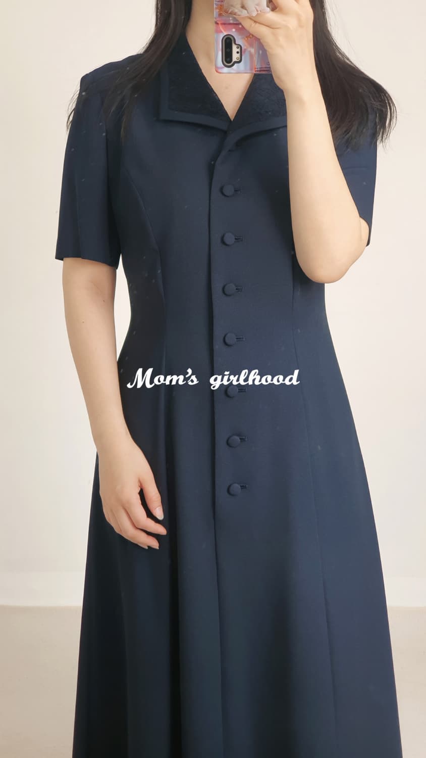 빈티지 네이비 클래식 셋업 원피스 상품이미지9