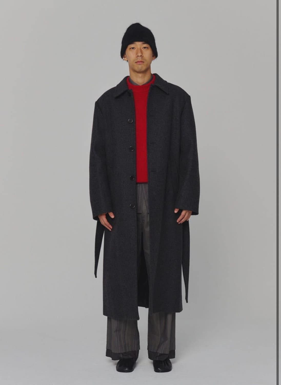 [m]아모멘토 싱글브레스티드 코트 차콜 상품이미지1