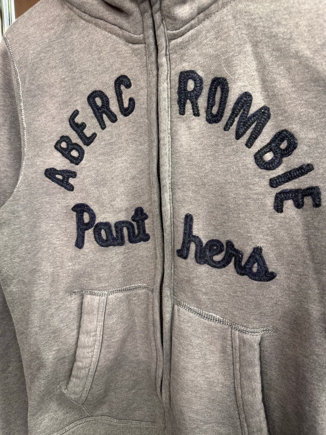 아베크롬비 빈티지 그레이 후드집업 상품이미지2