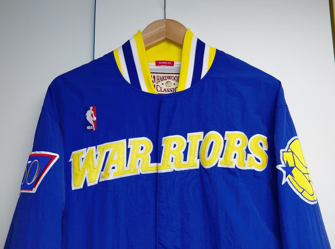 [L]미첼앤네스 골든스테이트 워리어스 어센틱 웜업 자켓 상품이미지9