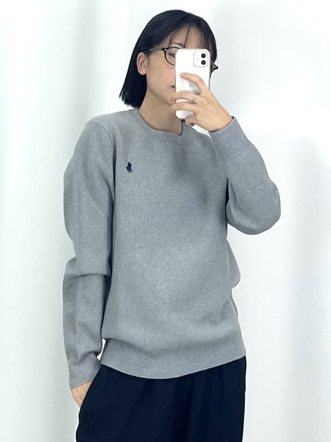  [L]폴로 여성 그레이 니트 맨투맨CK9775 상품이미지2