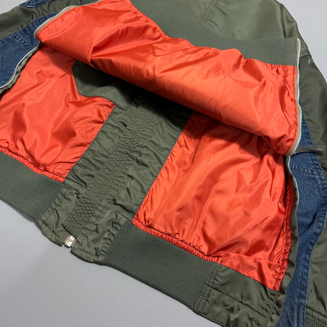 아비렉스 TRIP BLUE 올리브 인디고 데님 MA-1 플라이트 자켓 상품이미지7