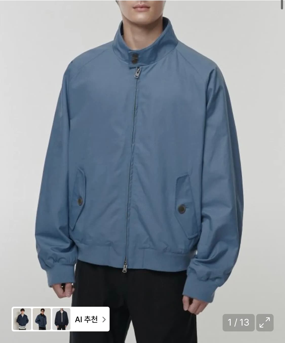 L) 무탠다드 코튼 해링턴 재킷 [그레이쉬 블루] 상품이미지1