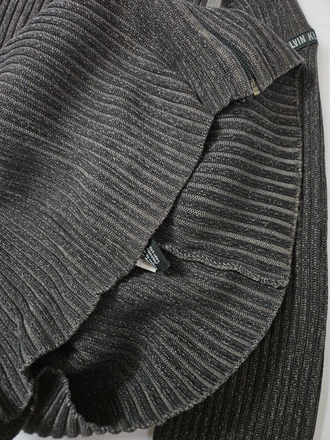 캘빈클라인 코튼 워싱 니트집업 자켓 가먼트다잉 머슬핏 S 95 상품이미지5