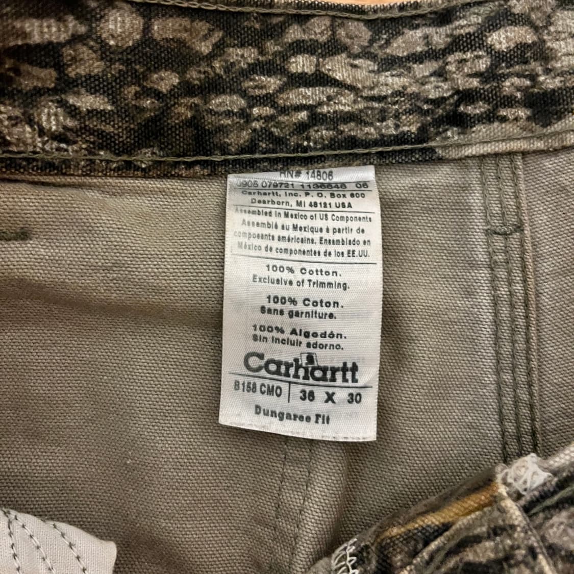 [36x30] 00s 빈티지 칼하트 B158 CMO 리얼트리 팬츠 상품이미지4