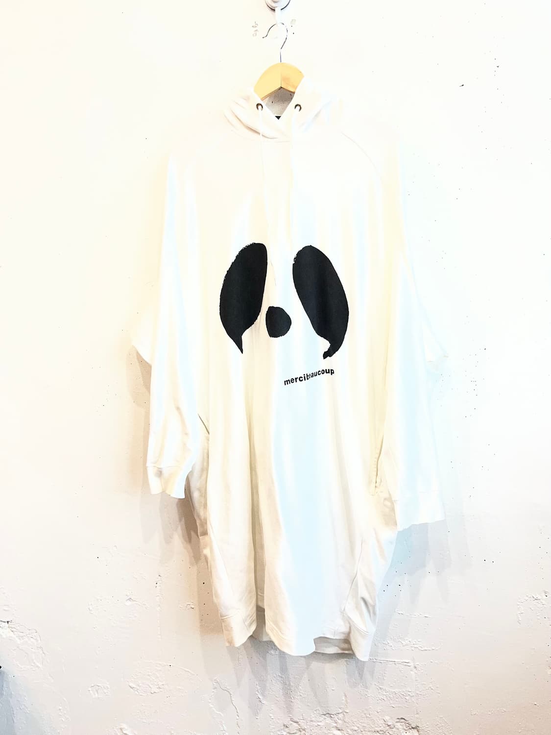 메르시보꾸 루즈핏 후드 원피스 화이트 상품이미지1