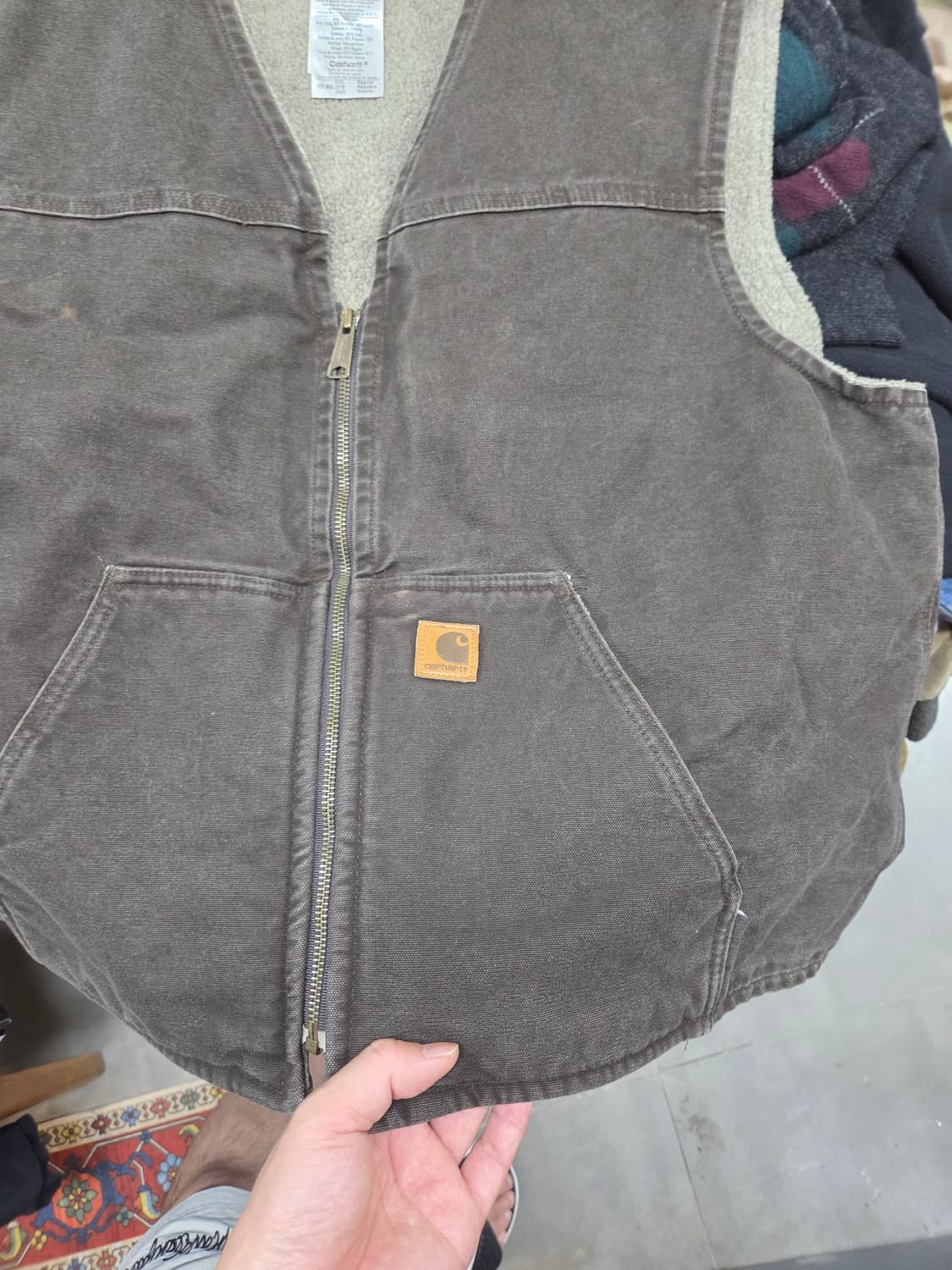 칼하트 빈티지 셰르파 조끼 2xl 레귤러 브라운  상품이미지4