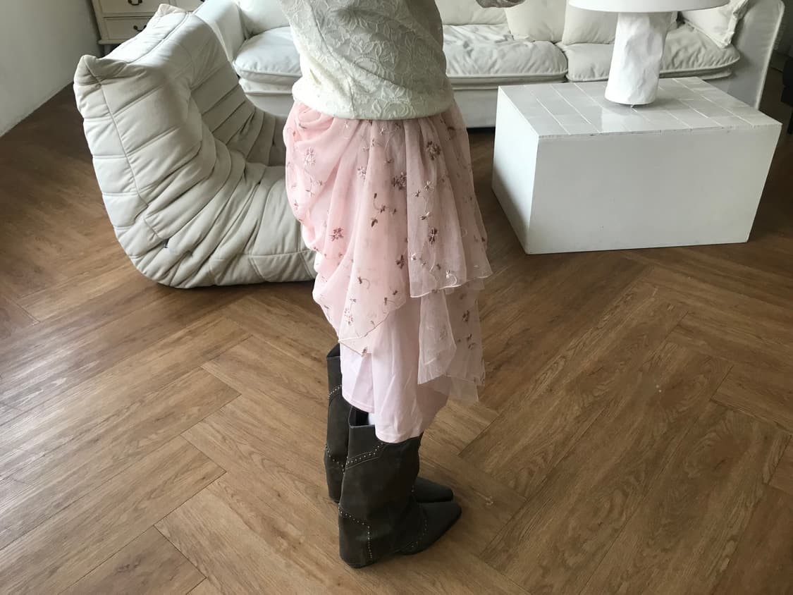 vintage pink sha skirt 상품이미지4