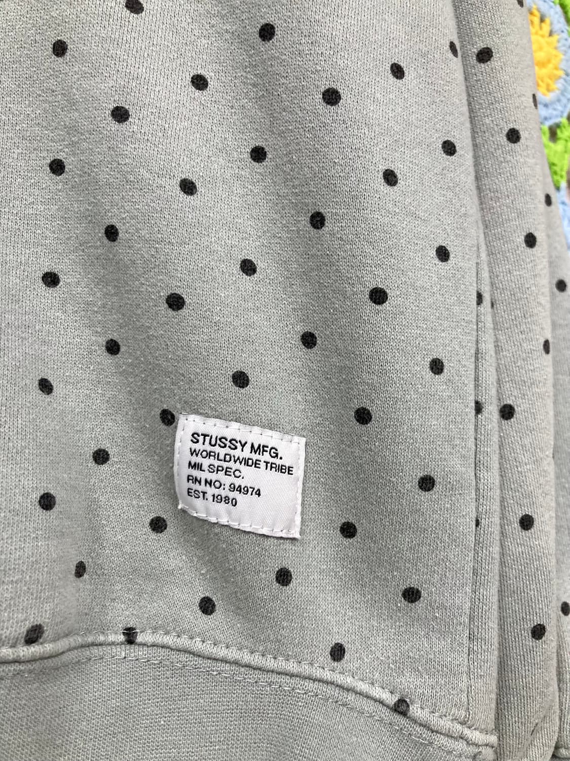 Stussy 스투시 스펠아웃 도트 땡땡이 맨투맨 _ 연그레이 상품이미지4