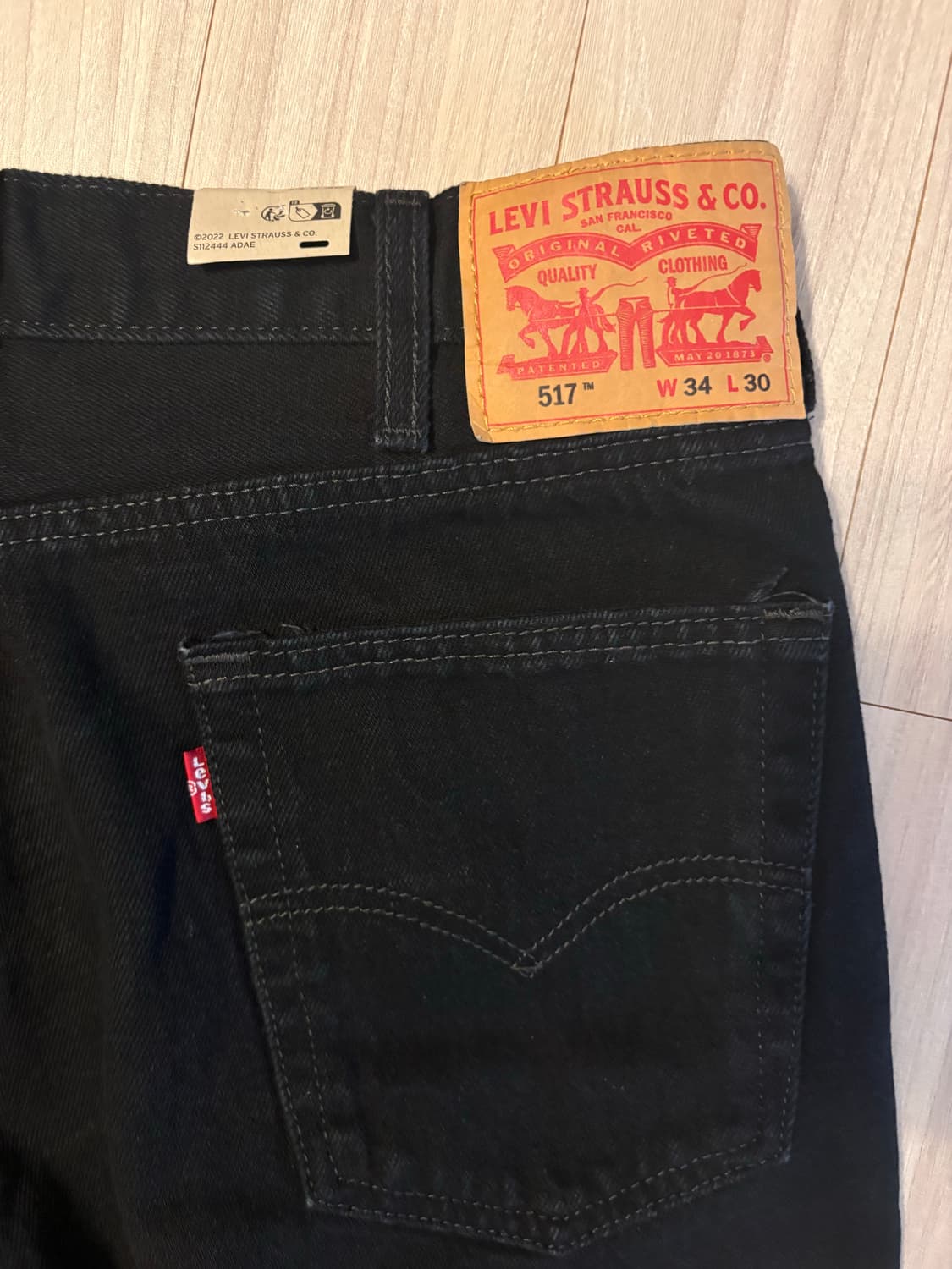 새상품 Levis 리바이스 517 부츠컷 진 블랙 34x30 상품이미지3