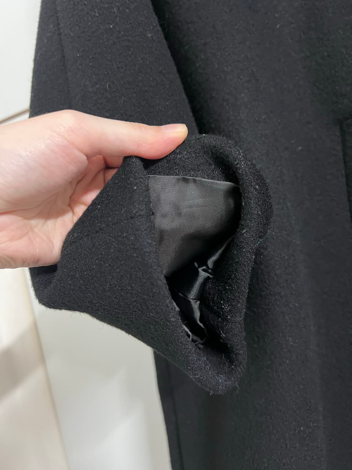 [쓰리투에이티]하이넥 울코트 블랙 S사이즈 상품이미지10